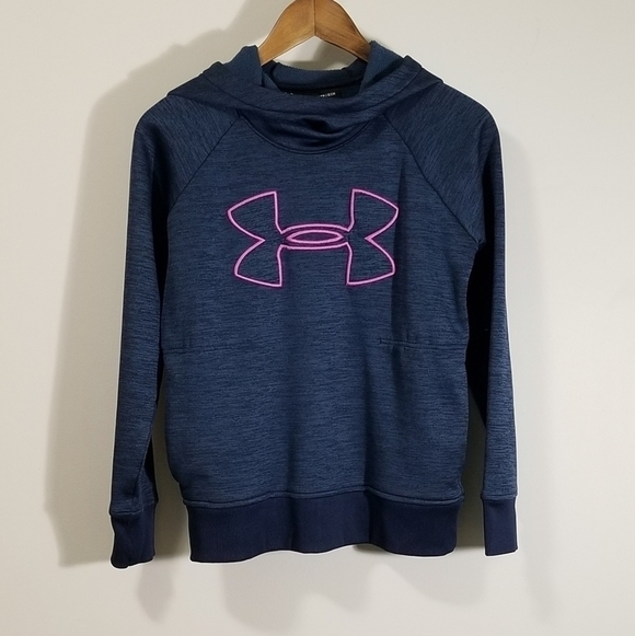 Under Armour Ladies Hoodie Size XS Blue/Pink Coldgear Loose Fit - Picture 5 of 5